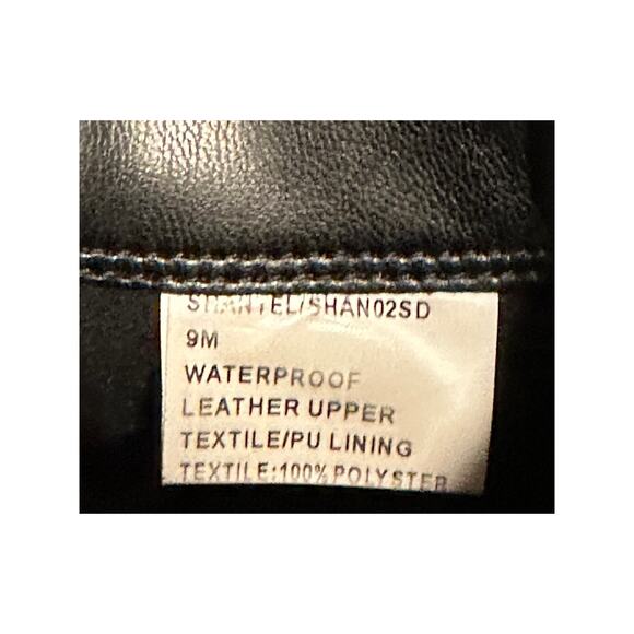 Santana Canada VTG Black Leather Sherpa Lined Boots Mid Calf Winter Biker 8.5 - Picture 13 of 14